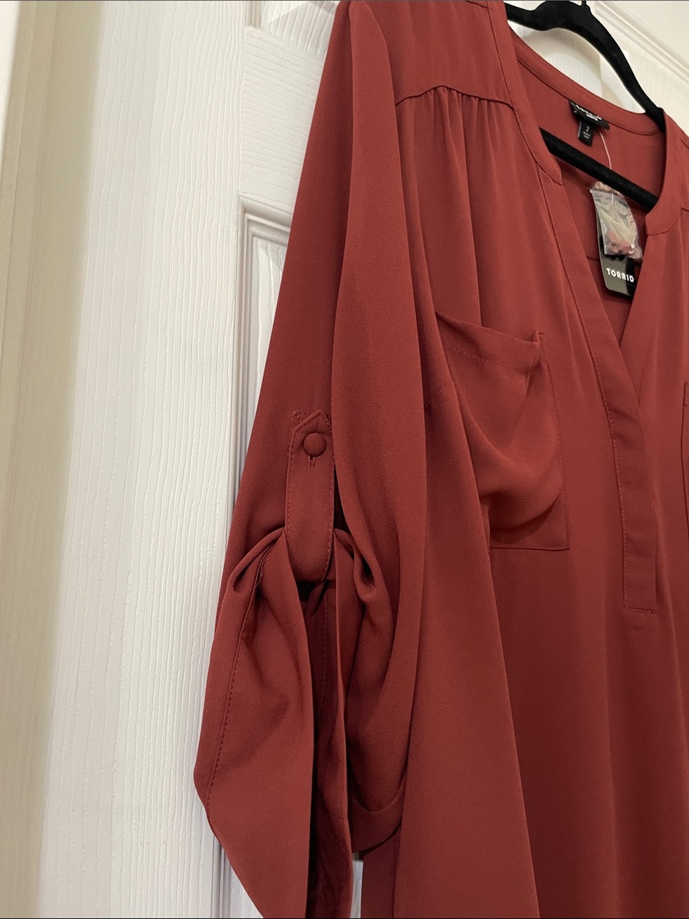 NWT Torrid Harper Blouse in Rich Brown color - Picture 3 of 6